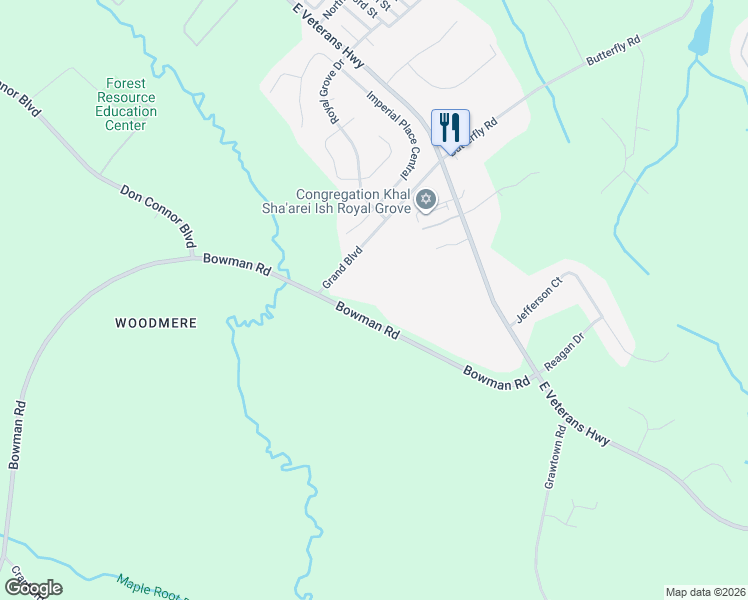 map of restaurants, bars, coffee shops, grocery stores, and more near 98 Bowman Road in Jackson Township