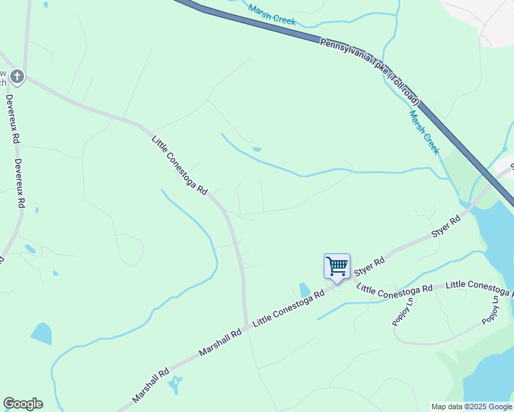 map of restaurants, bars, coffee shops, grocery stores, and more near 27 Seminary Road in Glenmoore