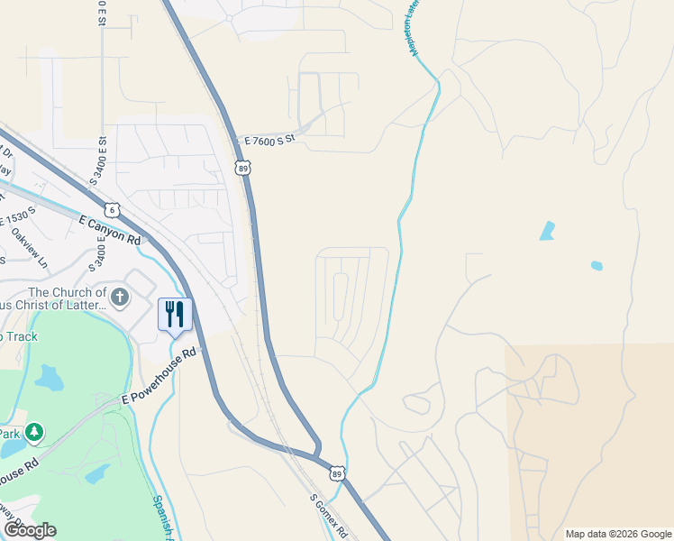 map of restaurants, bars, coffee shops, grocery stores, and more near 4662 Poplar Way in Spanish Fork