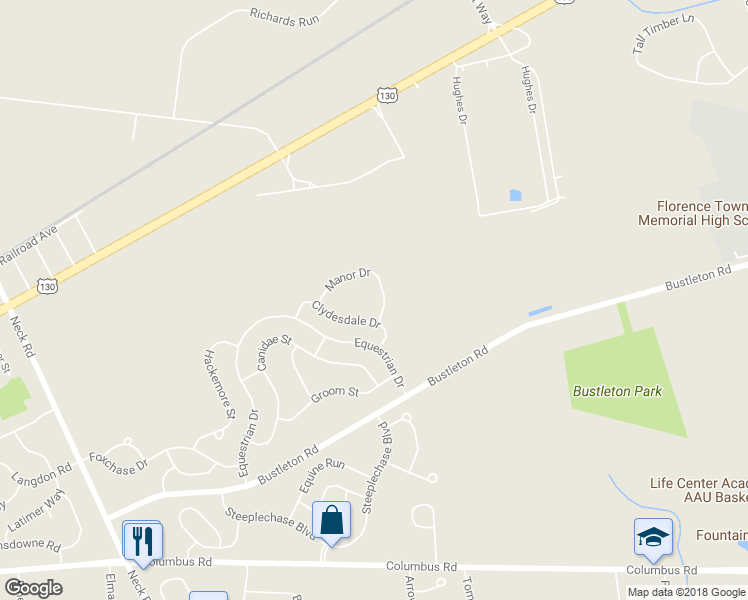 map of restaurants, bars, coffee shops, grocery stores, and more near 65 Manor Drive in Burlington