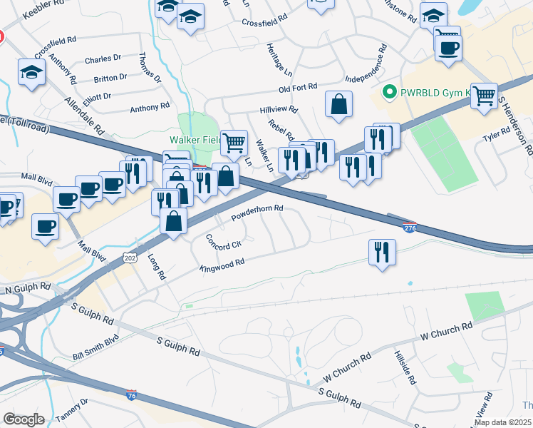 map of restaurants, bars, coffee shops, grocery stores, and more near 493 Powderhorn Road in King of Prussia