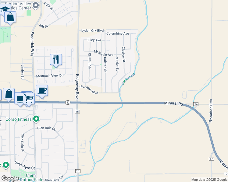 map of restaurants, bars, coffee shops, grocery stores, and more near 6109 Taylor Street in Frederick