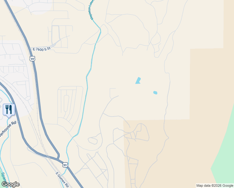 map of restaurants, bars, coffee shops, grocery stores, and more near 36 West Harmony Ridge Parkway in Spanish Fork