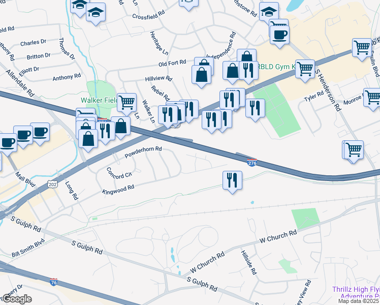map of restaurants, bars, coffee shops, grocery stores, and more near 422 Bluebuff Road in King of Prussia