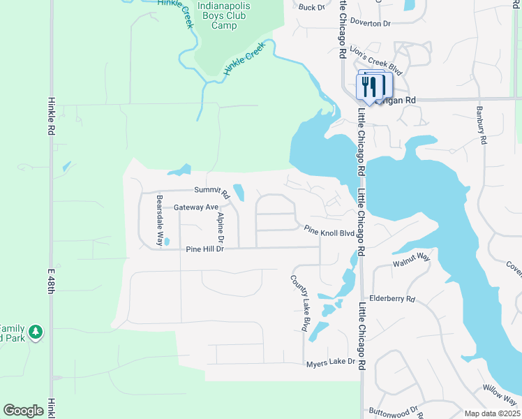 map of restaurants, bars, coffee shops, grocery stores, and more near 5448 Pine Knoll Boulevard in Noblesville