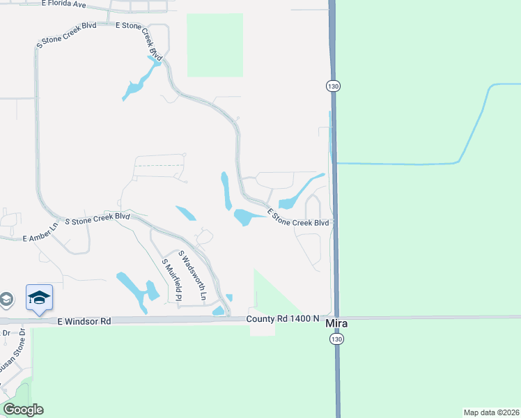 map of restaurants, bars, coffee shops, grocery stores, and more near 3037 East Stone Creek Boulevard in Urbana