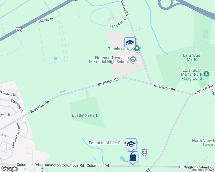 map of restaurants, bars, coffee shops, grocery stores, and more near 2044 Bustleton Road in Burlington