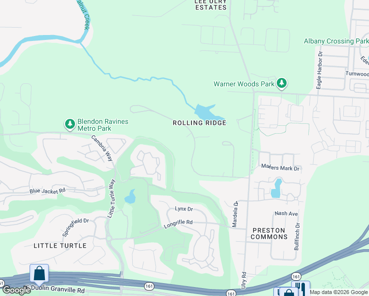map of restaurants, bars, coffee shops, grocery stores, and more near 4527 Ravine Drive in Westerville