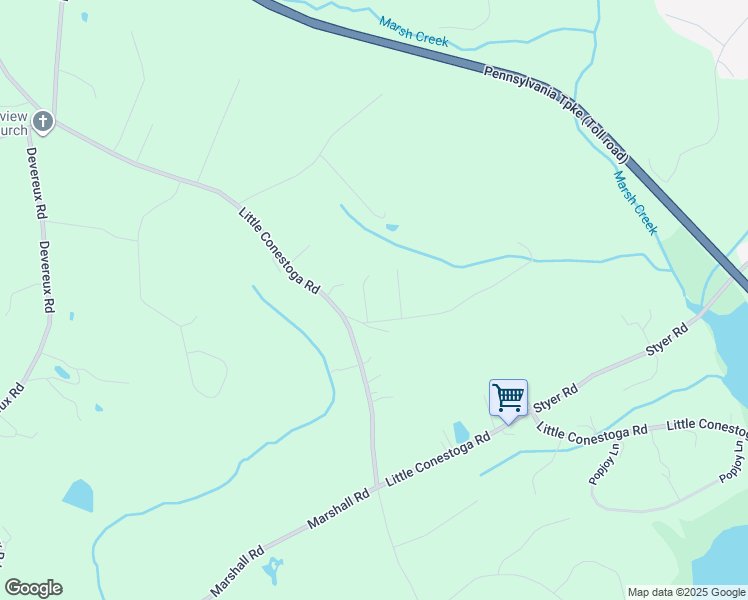 map of restaurants, bars, coffee shops, grocery stores, and more near 19 Seminary Road in Glenmoore