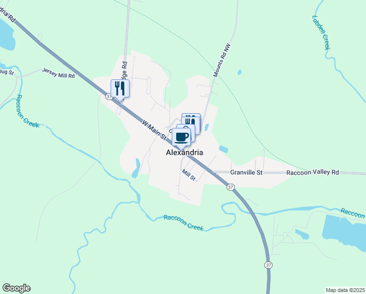map of restaurants, bars, coffee shops, grocery stores, and more near in Alexandria