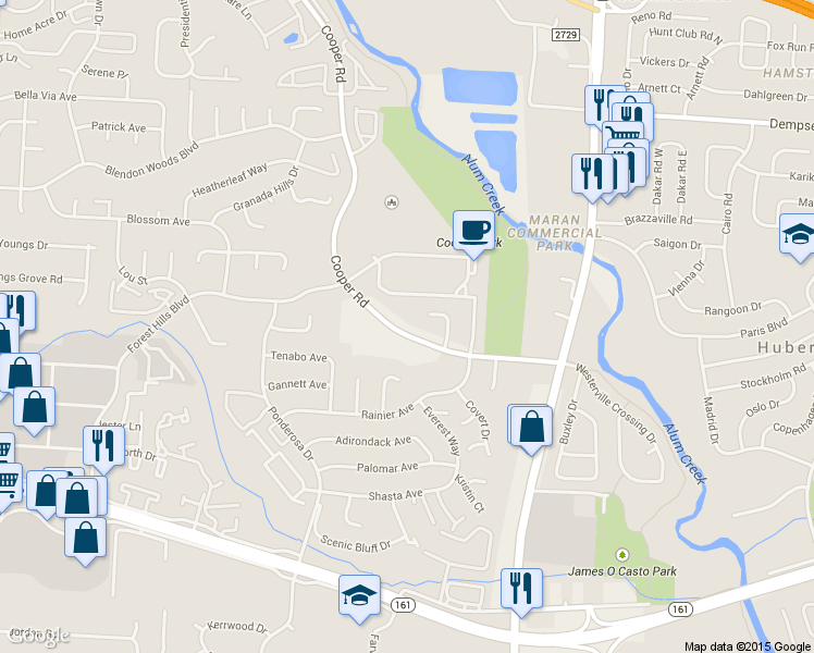 map of restaurants, bars, coffee shops, grocery stores, and more near 5879 Cooper Road in Westerville