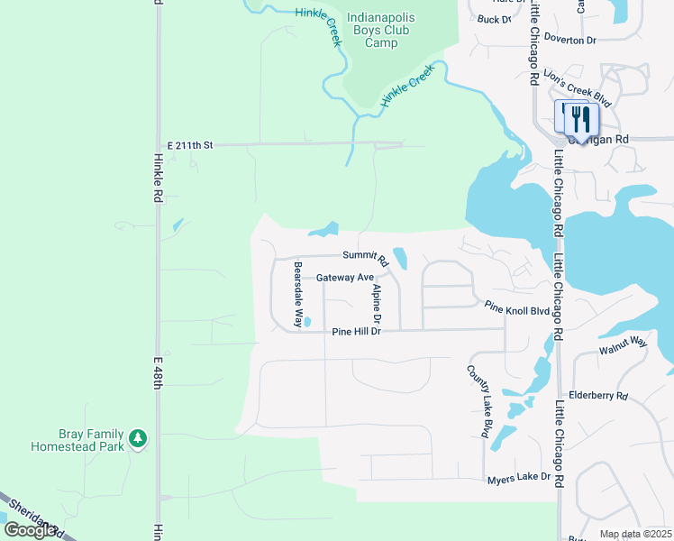 map of restaurants, bars, coffee shops, grocery stores, and more near 5234 Gateway Avenue in Noblesville