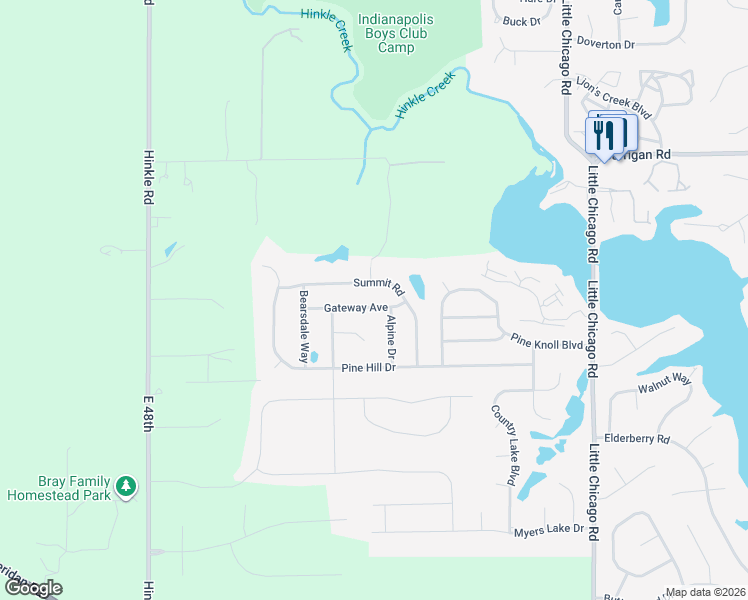 map of restaurants, bars, coffee shops, grocery stores, and more near 5298 Gateway Avenue in Noblesville