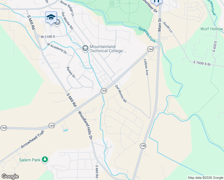 map of restaurants, bars, coffee shops, grocery stores, and more near 525 Arrowhead Trail in Spanish Fork