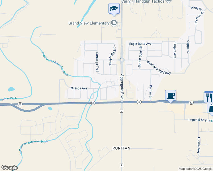 map of restaurants, bars, coffee shops, grocery stores, and more near 6056 Miners Peak Circle in Frederick