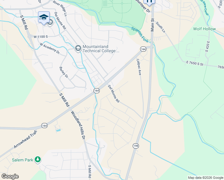 map of restaurants, bars, coffee shops, grocery stores, and more near 525 Arrowhead Trail in Spanish Fork