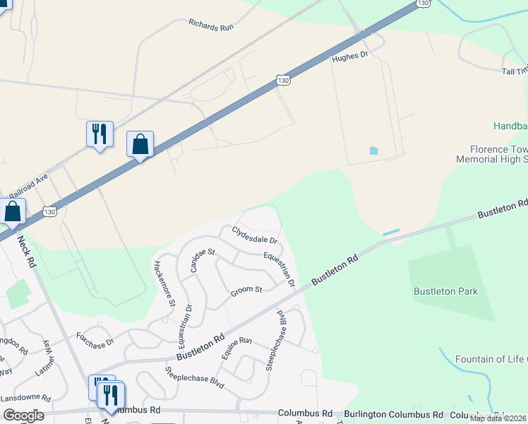 map of restaurants, bars, coffee shops, grocery stores, and more near 38 Manor Drive in Burlington