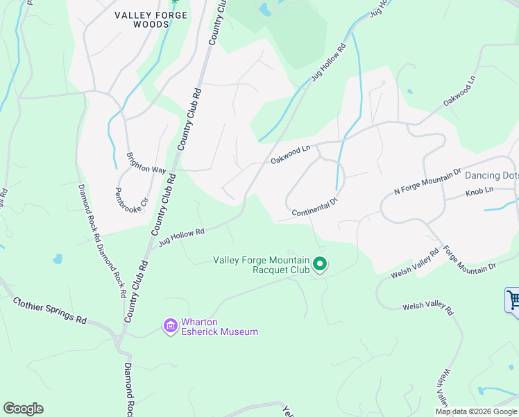 map of restaurants, bars, coffee shops, grocery stores, and more near 250 Jug Hollow Road in Phoenixville