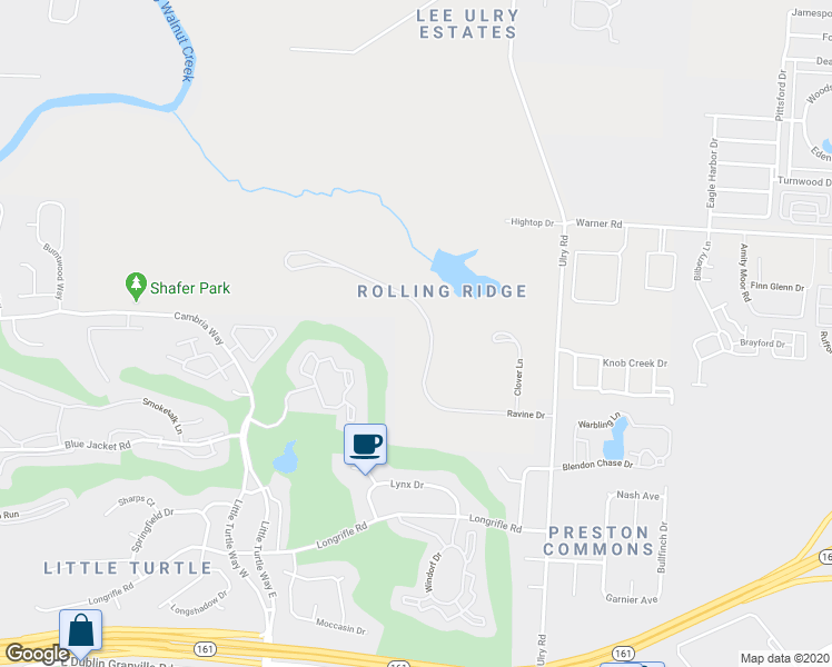 map of restaurants, bars, coffee shops, grocery stores, and more near 4515 Ravine Drive in Westerville