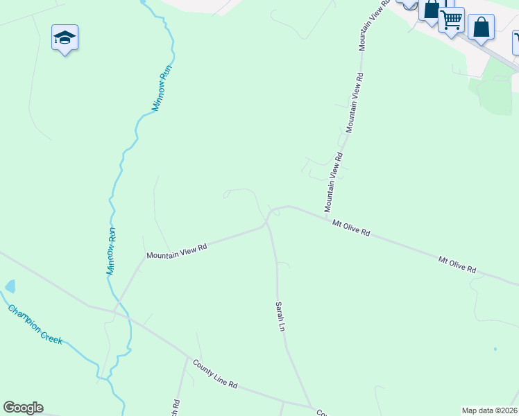 map of restaurants, bars, coffee shops, grocery stores, and more near 235 Mountain View Road in Donegal