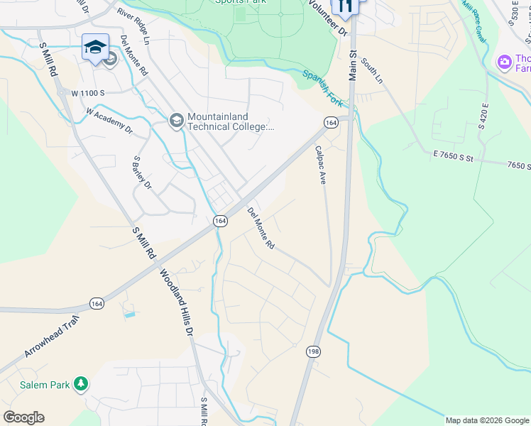 map of restaurants, bars, coffee shops, grocery stores, and more near 275 Arrowhead Trail in Spanish Fork
