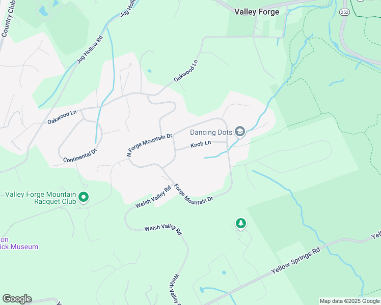 map of restaurants, bars, coffee shops, grocery stores, and more near 1711 Knob Lane in Valley Forge