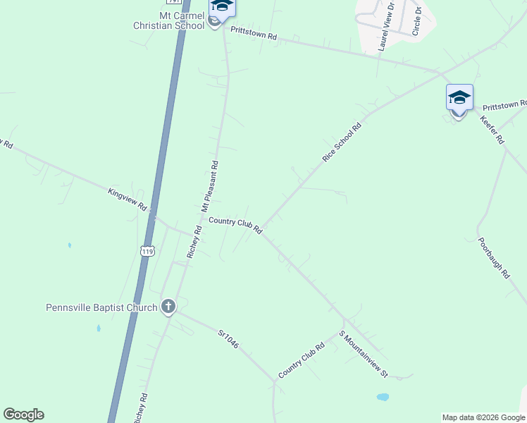 map of restaurants, bars, coffee shops, grocery stores, and more near 109 Rice School Road in Mount Pleasant