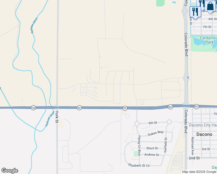 map of restaurants, bars, coffee shops, grocery stores, and more near Viewpoint in Dacono