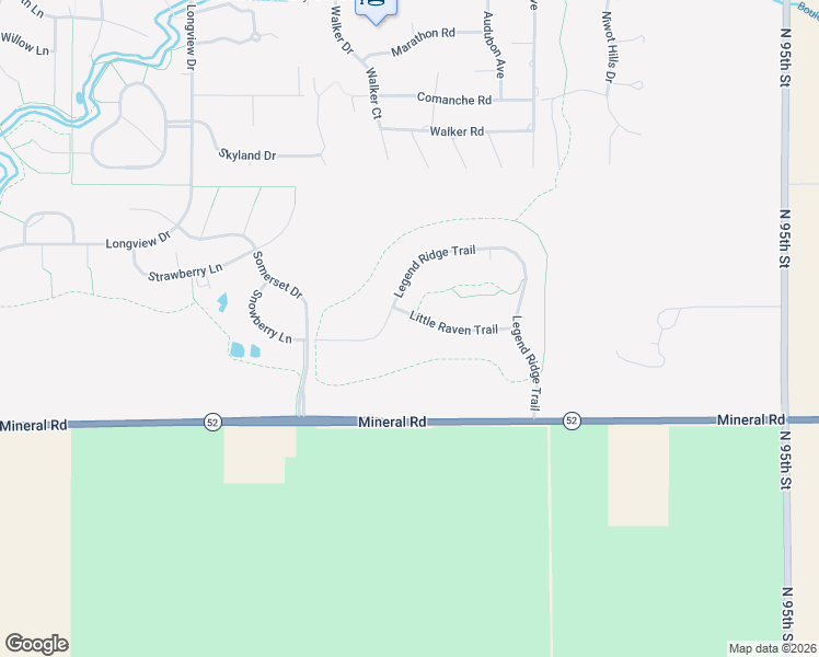 map of restaurants, bars, coffee shops, grocery stores, and more near 8923 Little Raven Trail in Niwot