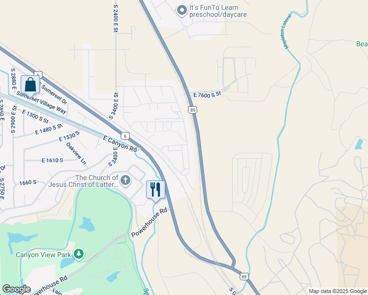 map of restaurants, bars, coffee shops, grocery stores, and more near 1503 South 3740 East in Spanish Fork