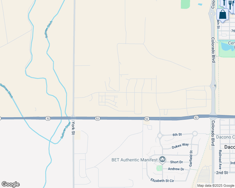 map of restaurants, bars, coffee shops, grocery stores, and more near 5350 13th Street in Longmont