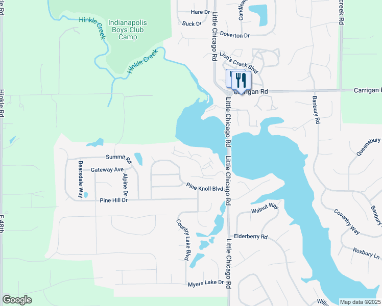 map of restaurants, bars, coffee shops, grocery stores, and more near 201 Bluff Circle in Noblesville