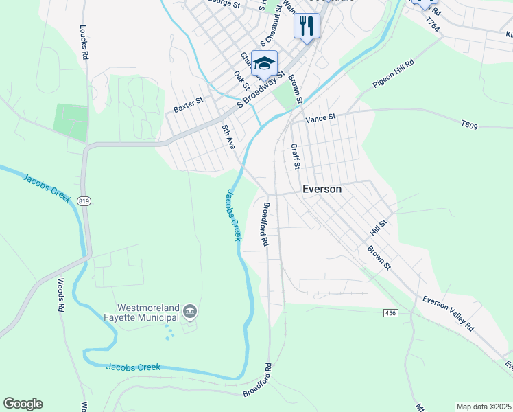 map of restaurants, bars, coffee shops, grocery stores, and more near 1033 Broadford Road in Everson