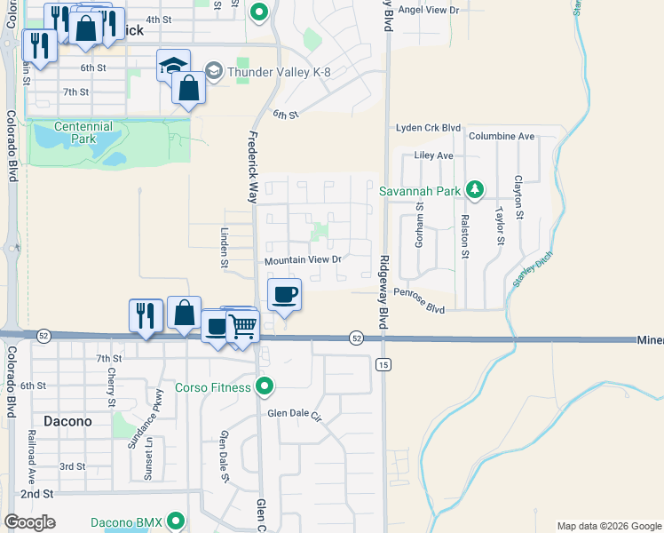 map of restaurants, bars, coffee shops, grocery stores, and more near 7880 Mountain View Drive in Frederick