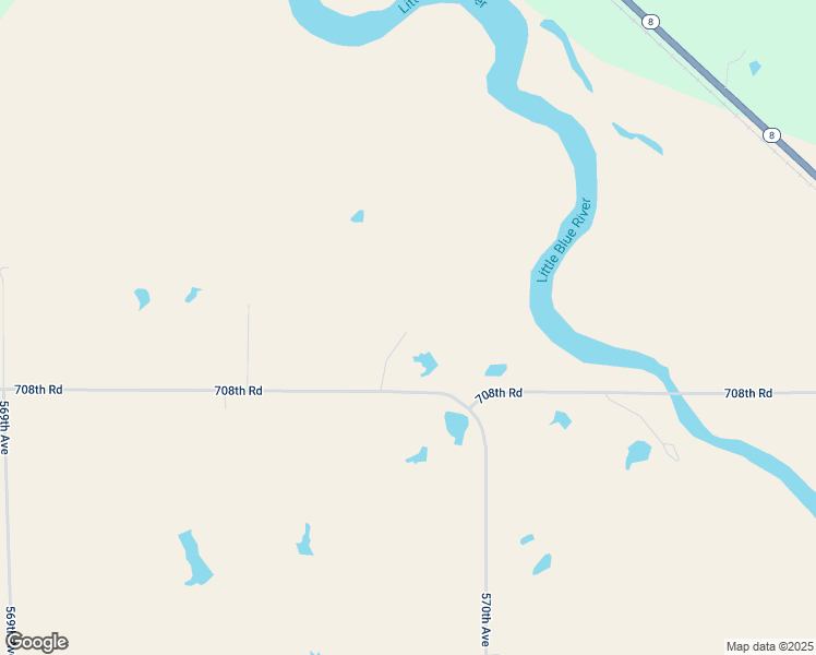 map of restaurants, bars, coffee shops, grocery stores, and more near 56945 708th Road in Fairbury