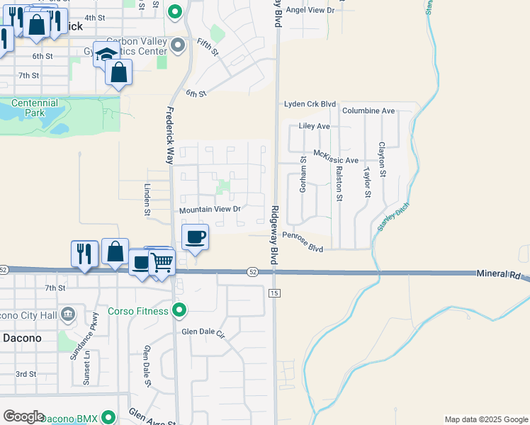 map of restaurants, bars, coffee shops, grocery stores, and more near 6165 Blue Stem Green in Frederick