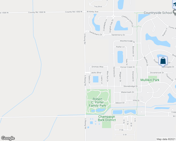 map of restaurants, bars, coffee shops, grocery stores, and more near 5116 Jacks Boulevard in Champaign