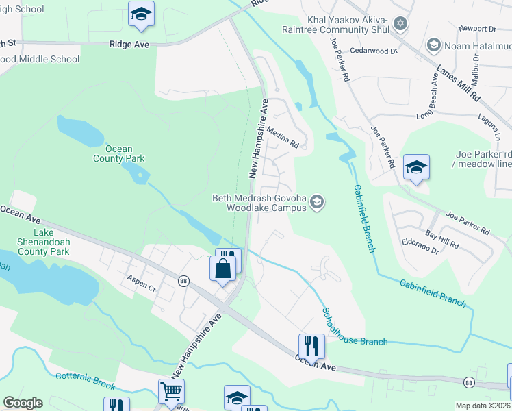 map of restaurants, bars, coffee shops, grocery stores, and more near 436 Woodlake Manor Drive in Lakewood