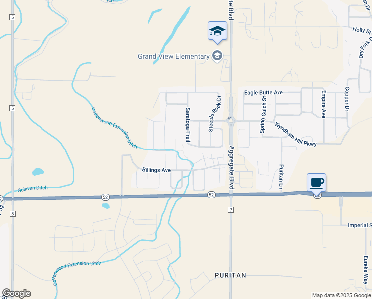 map of restaurants, bars, coffee shops, grocery stores, and more near 2801 Saratoga Trail in Frederick
