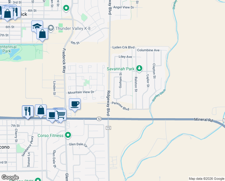 map of restaurants, bars, coffee shops, grocery stores, and more near 6134 Shamrock Circle in Frederick