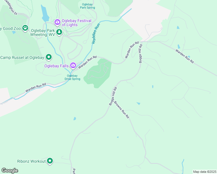 map of restaurants, bars, coffee shops, grocery stores, and more near 151 Boggs Hill Road in Wheeling