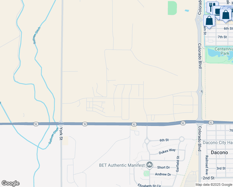 map of restaurants, bars, coffee shops, grocery stores, and more near Viewpoint in Dacono