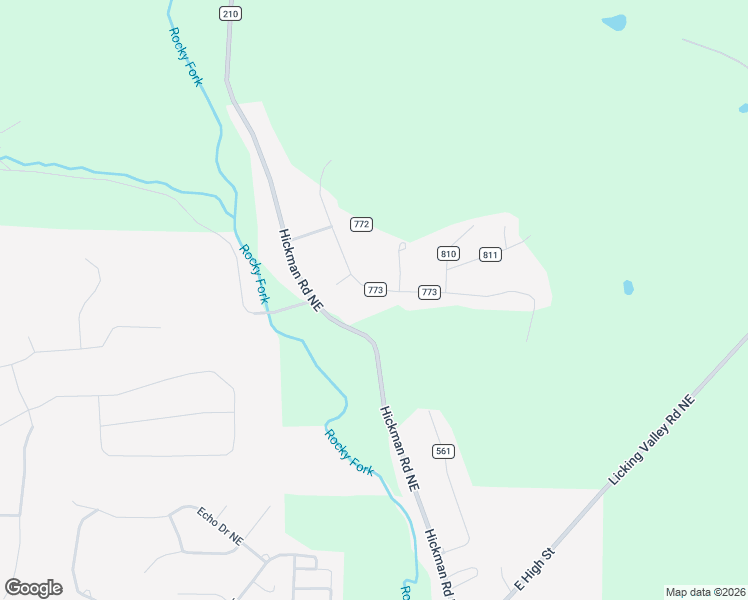 map of restaurants, bars, coffee shops, grocery stores, and more near 190 Hillandale Drive Northeast in Newark