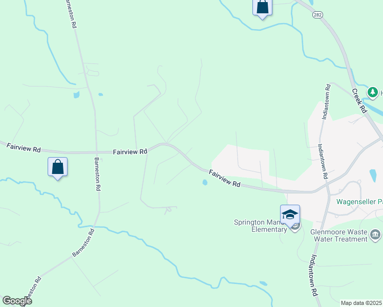 map of restaurants, bars, coffee shops, grocery stores, and more near 300 Fairview Road in Glenmoore
