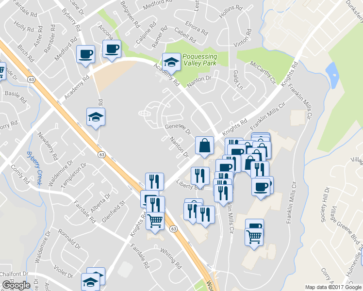 map of restaurants, bars, coffee shops, grocery stores, and more near 3700 Nanton Place in Philadelphia