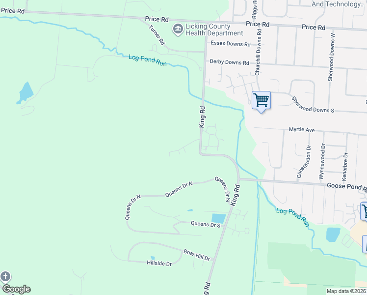 map of restaurants, bars, coffee shops, grocery stores, and more near 1353 King Road in Newark
