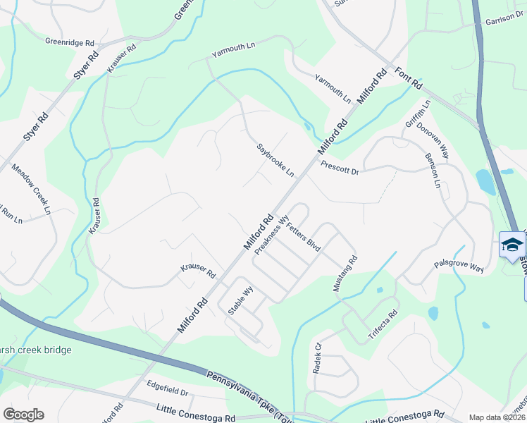 map of restaurants, bars, coffee shops, grocery stores, and more near 135 Preakness Way in Chester County