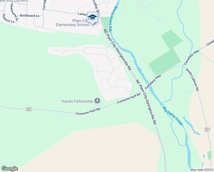 map of restaurants, bars, coffee shops, grocery stores, and more near 210 Warbler Lane in Plain City