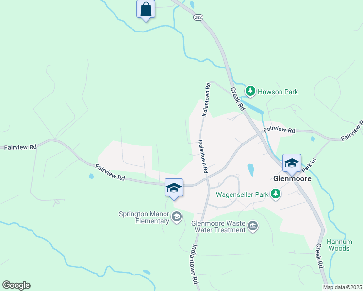 map of restaurants, bars, coffee shops, grocery stores, and more near 11 Marty Close Lane in Glenmoore
