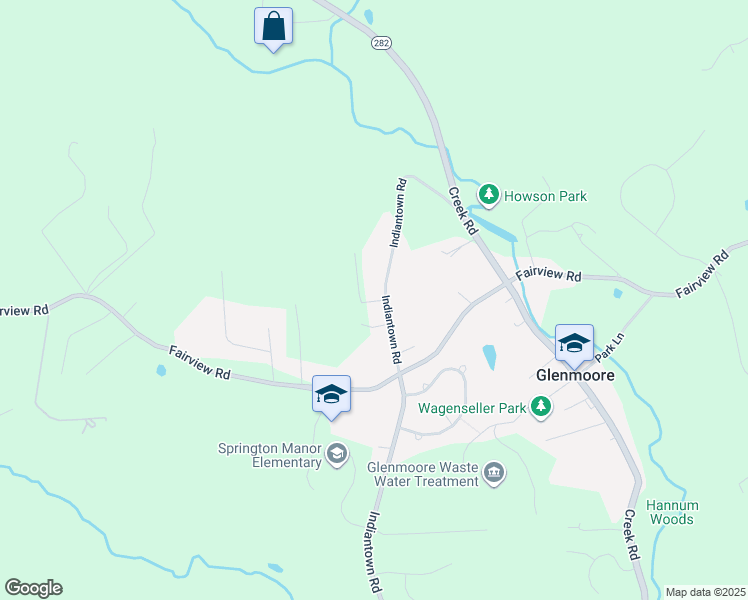 map of restaurants, bars, coffee shops, grocery stores, and more near 11 Marty Close Lane in Glenmoore